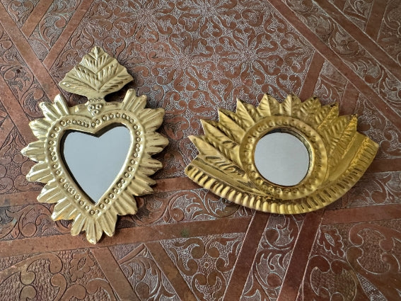 Lot de 2 miroirs en laiton, fabrication artisanale à Marrakech (lot n5)