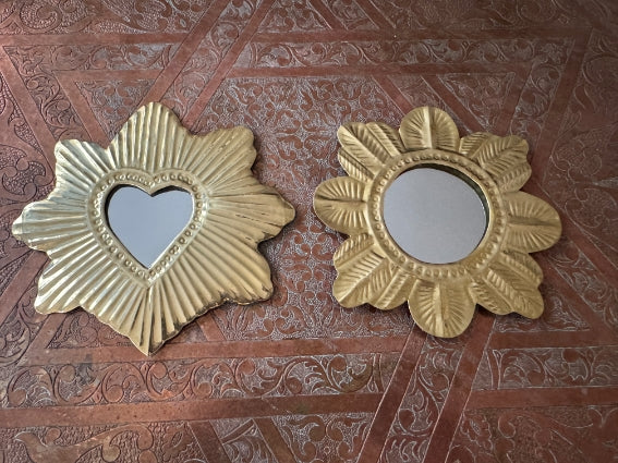 Lot de 2 miroirs en laiton, fabrication artisanale à Marrakech (lot n6)