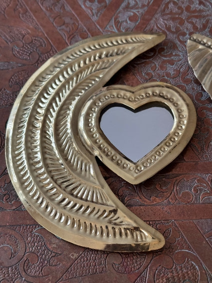 Lot de 2 miroirs en laiton, fabrication artisanale à Marrakech (lot n7)