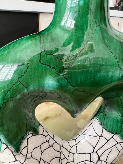 Vase coeur en céramique émaillée, fabrication artisanale à Marrakech