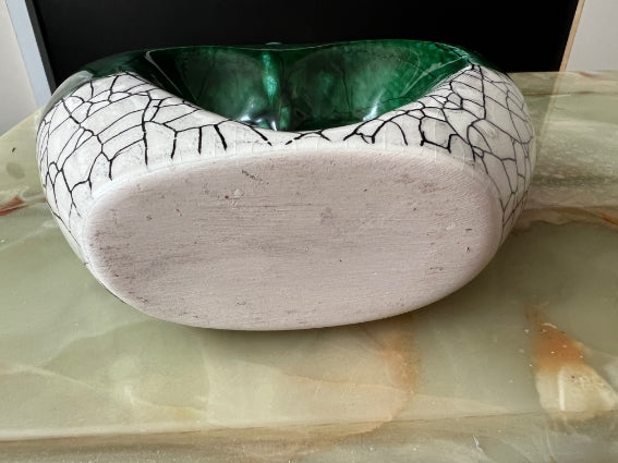 Vase coeur en céramique émaillée, fabrication artisanale à Marrakech