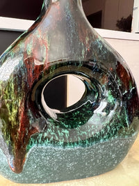 Superbe vase en céramique émaillée, fabrication artisanale à Marrakech