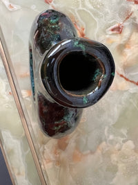 Superbe vase en céramique émaillée, fabrication artisanale à Marrakech