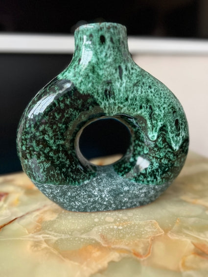 Magnifique vase en céramique émaillée, fabrication artisanale à Marrakech