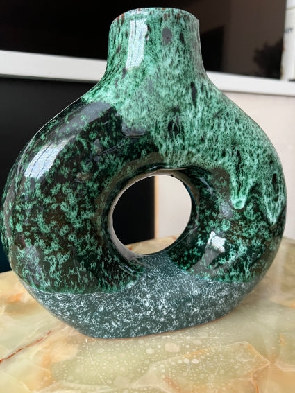 Magnifique vase en céramique émaillée, fabrication artisanale à Marrakech