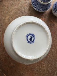 Elégant trio cafetière/sucrier/pot à lait porcelaine COCEMA de Fès, Maroc