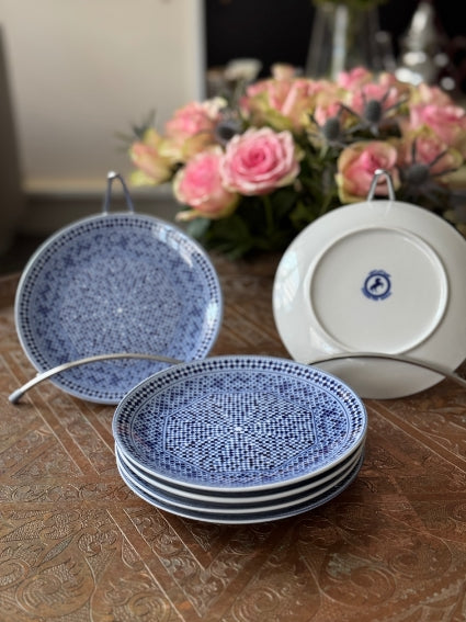 Lot de 6 assiettes 17 cm porcelaine COCEMA de Fès, Maroc