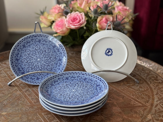 Lot de 6 assiettes 17 cm porcelaine COCEMA de Fès, Maroc