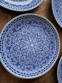 Lot de 6 assiettes 17 cm porcelaine COCEMA de Fès, Maroc