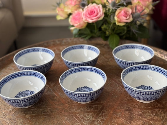 Lot de 6 bols porcelaine COCEMA de Fès, Maroc
