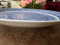 Grand plat rond 40,5 cm porcelaine COCEMA de Fès, Maroc