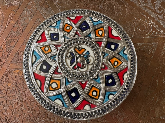 Boîte à bijoux en céramique et métal, fabrication artisanale à Fès, Maroc (modèle n3)