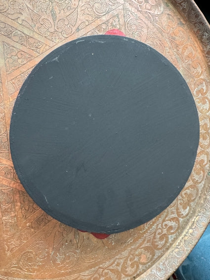 Plateau rond "zwak" boho en bois peint à la main, fabriqué à Marrakech (N2)