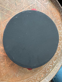Plateau rond "zwak" boho en bois peint à la main, fabriqué à Marrakech (N2)