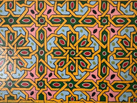 Plateau "zwak" boho en bois peint à la main, fabriqué à Marrakech, taille 30x43 cm (N2)