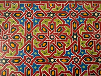 Plateau "zwak" boho en bois peint à la main, fabriqué à Marrakech, taille 30x43 cm (N4)