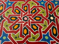 Plateau "zwak" boho en bois peint à la main, fabriqué à Marrakech, taille 30x43 cm (N4)