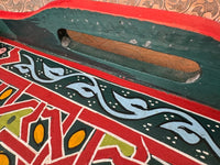 Plateau "zwak" boho en bois peint à la main, fabriqué à Marrakech, taille 30x43 cm (N4)