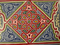 Plateau "zwak" boho en bois peint à la main, fabriqué à Marrakech, taille 30x43 cm (N5)