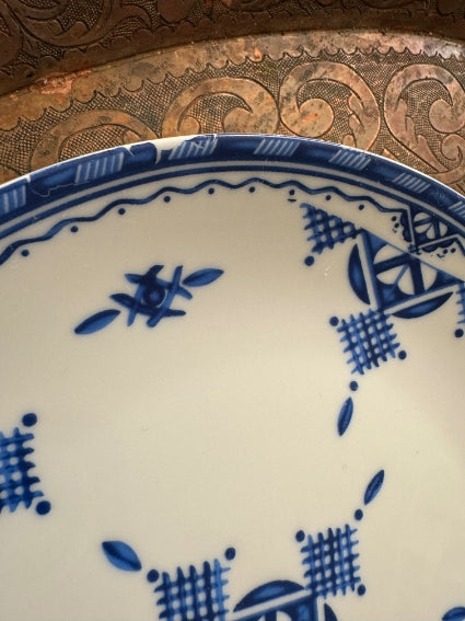 Lot de 6 assiettes 20 cm céramique COCEMA de Fès, Maroc, motif "Broderie Bleue"