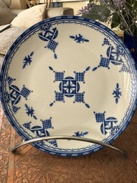 Lot de 2 assiettes 20 cm céramique COCEMA de Fès, Maroc, motif "Broderie Bleue"