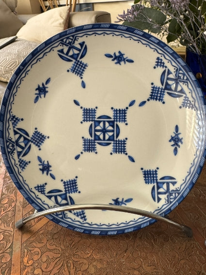 Lot de 2 assiettes 20 cm céramique COCEMA de Fès, Maroc, motif "Broderie Bleue"
