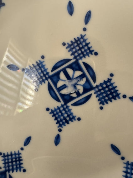 Lot de 2 assiettes 20 cm céramique COCEMA de Fès, Maroc, motif "Broderie Bleue"