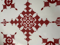 Lot de 6 assiettes 26 cm céramique COCEMA de Fès, Maroc, motif "Broderie Rouge"