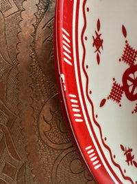 Lot de 6 assiettes 26 cm céramique COCEMA de Fès, Maroc, motif "Broderie Rouge"