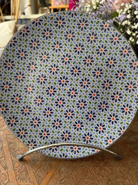 Lot de 2 assiettes 24 cm céramique COCEMA de Fès, Maroc, motif "Fès Medina"