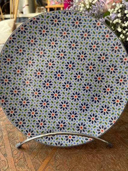 Lot de 2 assiettes 24 cm céramique COCEMA de Fès, Maroc, motif "Fès Medina"