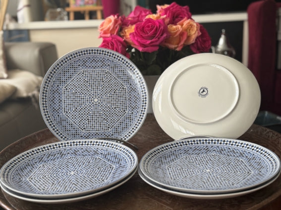 Lot de 6 assiettes 26 cm COCEMA de Fès, Maroc