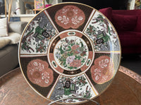 Plat rond 32 cm porcelaine COCEMA de Fès, Maroc, décor "Taous" (P1)