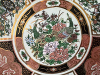Plat rond 32 cm porcelaine COCEMA de Fès, Maroc, décor "Taous" (P1)