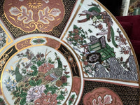 Plat rond 32 cm porcelaine COCEMA de Fès, Maroc, décor "Taous" (P1)