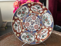 Plat rond 32 cm porcelaine COCEMA de Fès, Maroc, décor "Taous" (P2)