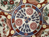 Plat rond 32 cm porcelaine COCEMA de Fès, Maroc, décor "Taous" (P2)