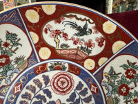 Plat rond 32 cm porcelaine COCEMA de Fès, Maroc, décor "Taous" (P2)