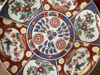 Plat rond 32 cm porcelaine COCEMA de Fès, Maroc, décor "Taous" (P2)