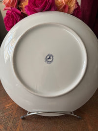 Plat rond 32 cm porcelaine COCEMA de Fès, Maroc, décor "Taous" (P2)