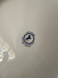 Plat rond 32 cm porcelaine COCEMA de Fès, Maroc, décor "Taous" (P2)