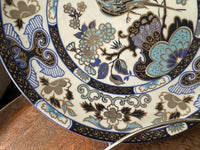 Plat rond 32 cm porcelaine COCEMA de Fès, Maroc, décor "Taous" (P3)