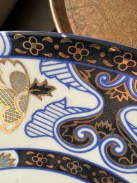 Plat rond 32 cm porcelaine COCEMA de Fès, Maroc, décor "Taous" (P3)