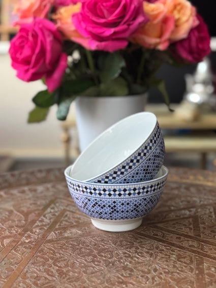 Lot de 2 bols porcelaine COCEMA de Fès, Maroc