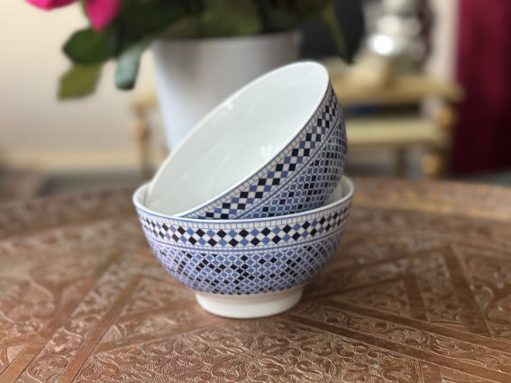 Lot de 2 bols porcelaine COCEMA de Fès, Maroc