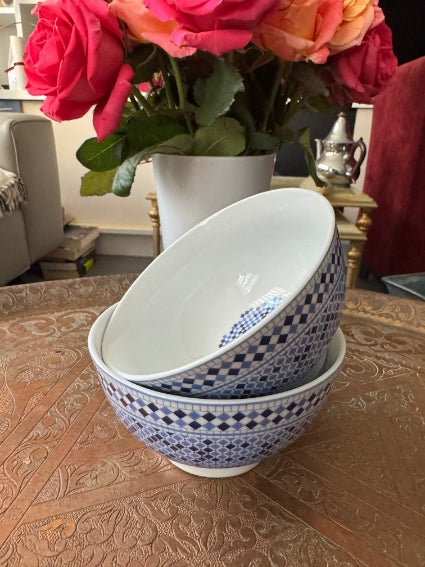 Lot de 2 bols porcelaine COCEMA de Fès, Maroc