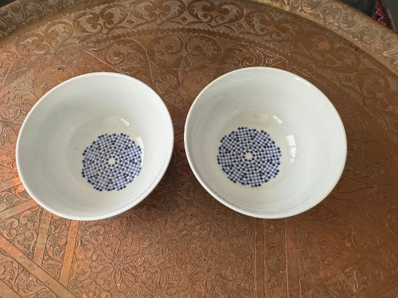 Lot de 2 bols porcelaine COCEMA de Fès, Maroc