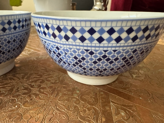 Lot de 2 bols porcelaine COCEMA de Fès, Maroc