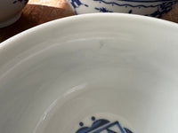 Lot de 6 bols céramique COCEMA de Fès, Maroc, motif "Broderie Bleue"