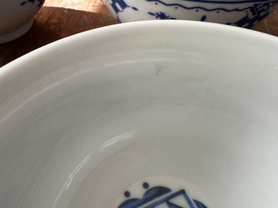 Lot de 6 bols céramique COCEMA de Fès, Maroc, motif "Broderie Bleue"